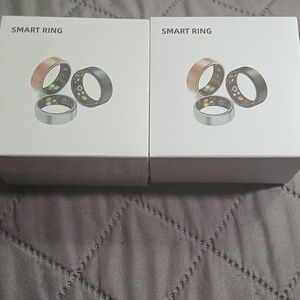 2 Smart Rings in Silver Sizes 8 And 10